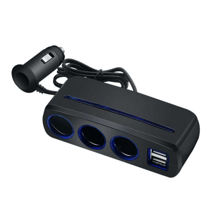 SHUNWEI SD-1938 120W 3A Car 3 in 1 Dual USB Charger Cigarette Lighter with Atmosphere Light, SD-1...