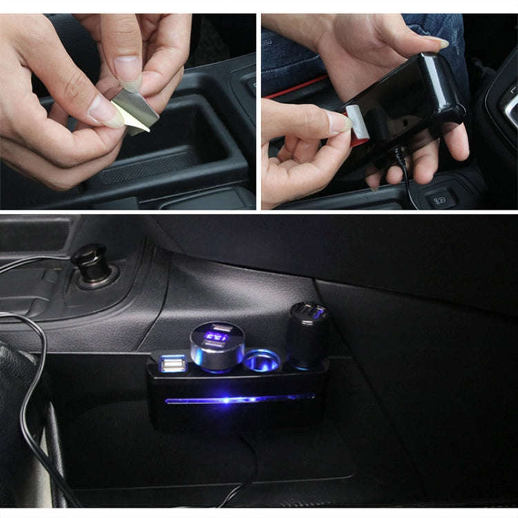 SHUNWEI SD-1938 120W 3A Car 3 in 1 Dual USB Charger Cigarette Lighter with Atmosphere Light, SD-1...