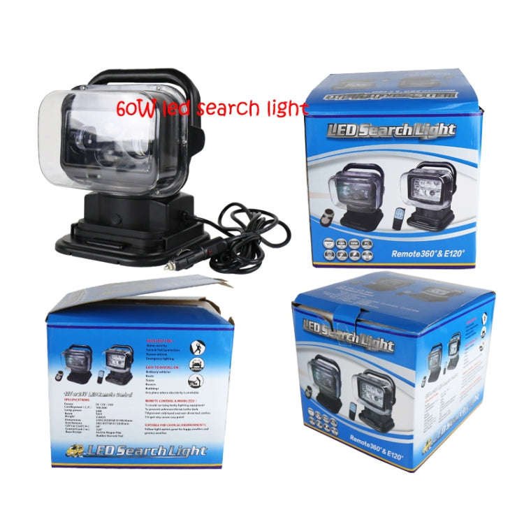 60W DC 12-24V 400LM Car 200m Wireless Remote Control 360 Degree Adjustable LED Search High Bay Li...