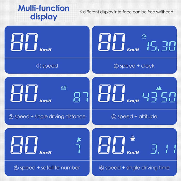H400G Car 3.5 inch GPS Mode HUD Head-up Display Support Speed / Time / Distance Display, H400G