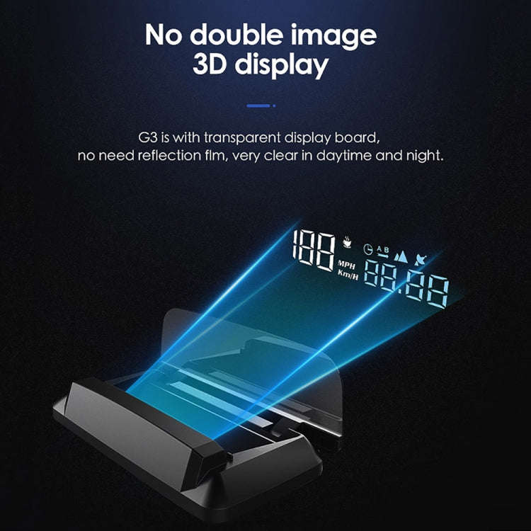 H400G Car 3.5 inch GPS Mode HUD Head-up Display Support Speed / Time / Distance Display, H400G