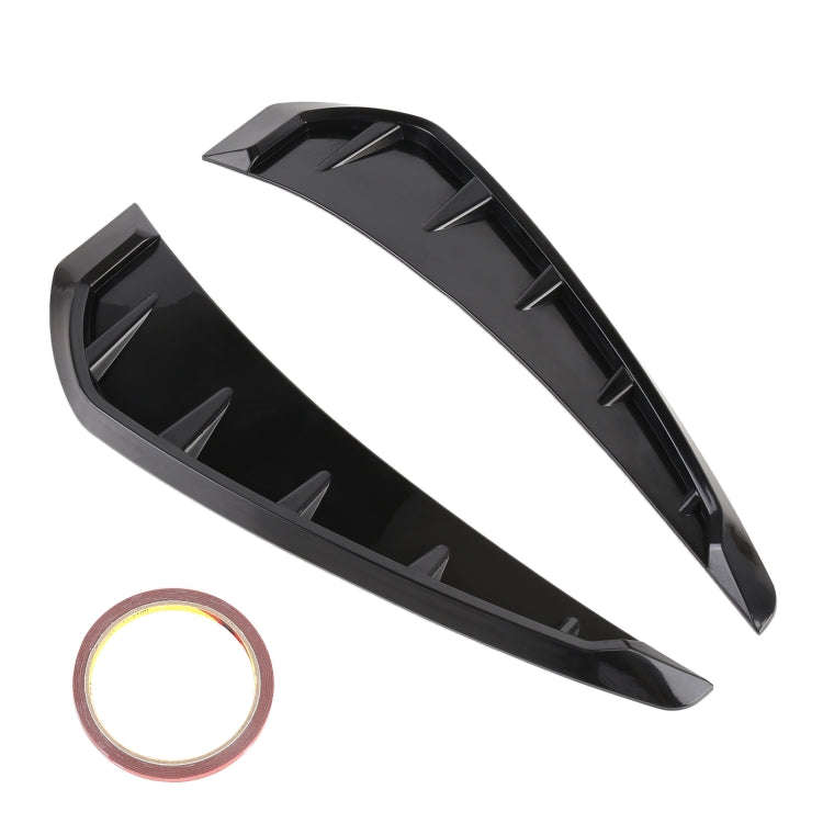 2 PCS Car Soft Silicone Decorative Sticker Outside Sticker, Bright Black, Bright Black