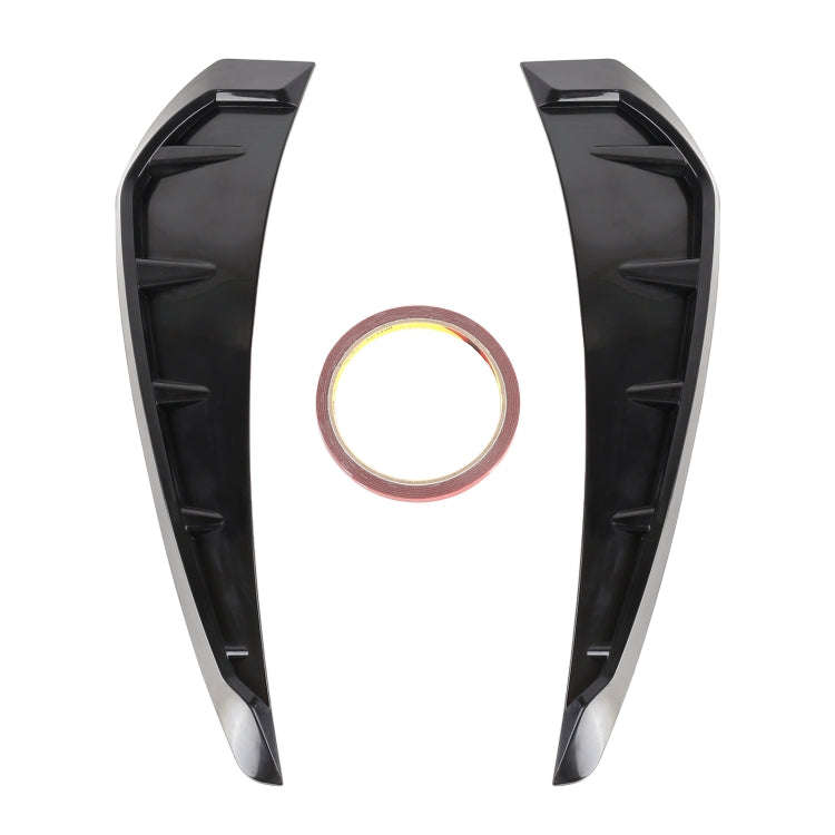 2 PCS Car Soft Silicone Decorative Sticker Outside Sticker, Bright Black, Bright Black