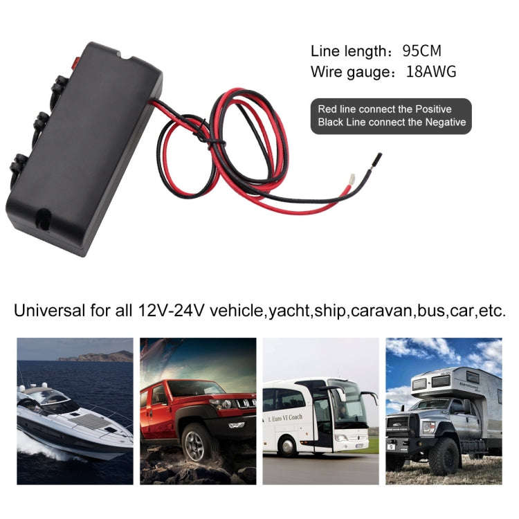 3 in 1 12-24V 16A Car Cigarette Lighter Socket with Overload Protection Switch Control, 3 in 1 12...