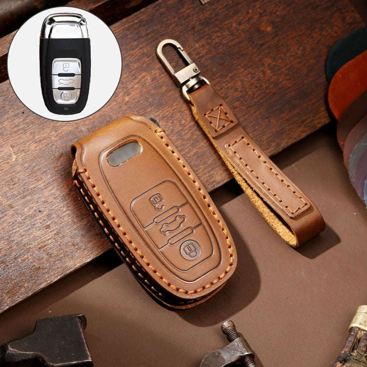 Hallmo Car Cowhide Leather Key Protective Cover Key Case for Audi A6L / A8L / A4 / A7 / A5 B Styl...