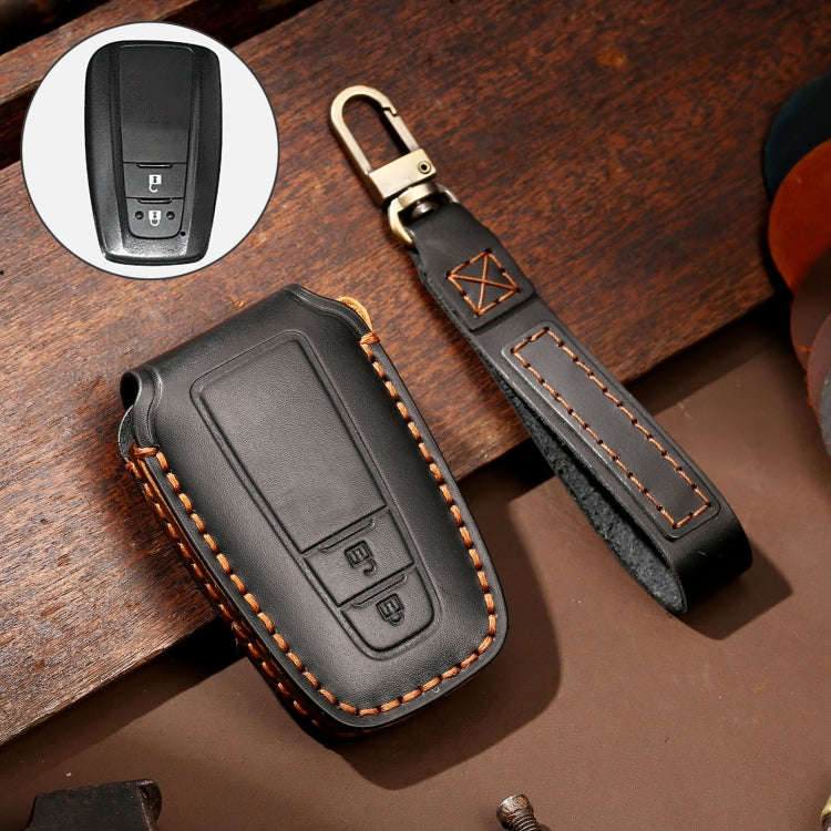 Hallmo Car Cowhide Leather Key Protective Cover Key Case for Toyota Corolla 2018 2-button, For To...