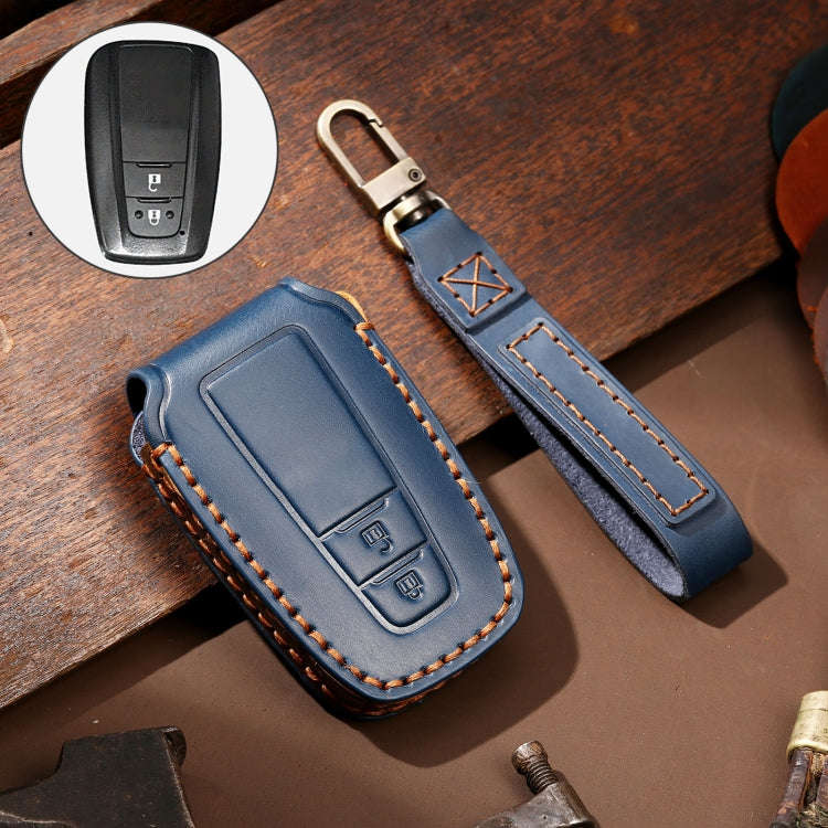 Hallmo Car Cowhide Leather Key Protective Cover Key Case for Toyota Corolla 2018 2-button, For To...