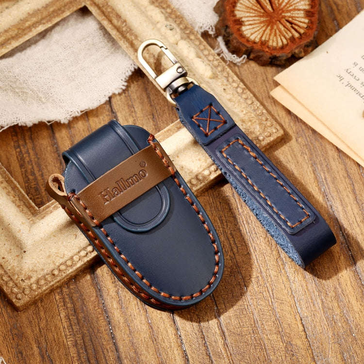 Hallmo Car Cowhide Leather Key Protective Cover Key Case for Tesla Model X B Style, For Tesla Mod...