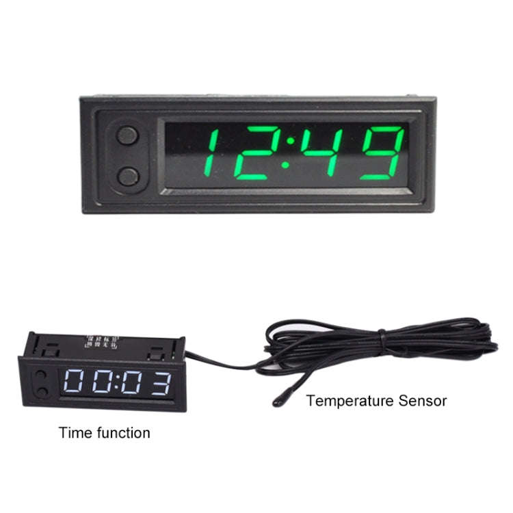 3 in 1 Car High-precision Electronic LED Luminous Clock + Thermometer + Voltmeter, 3 in 1 Green, ...