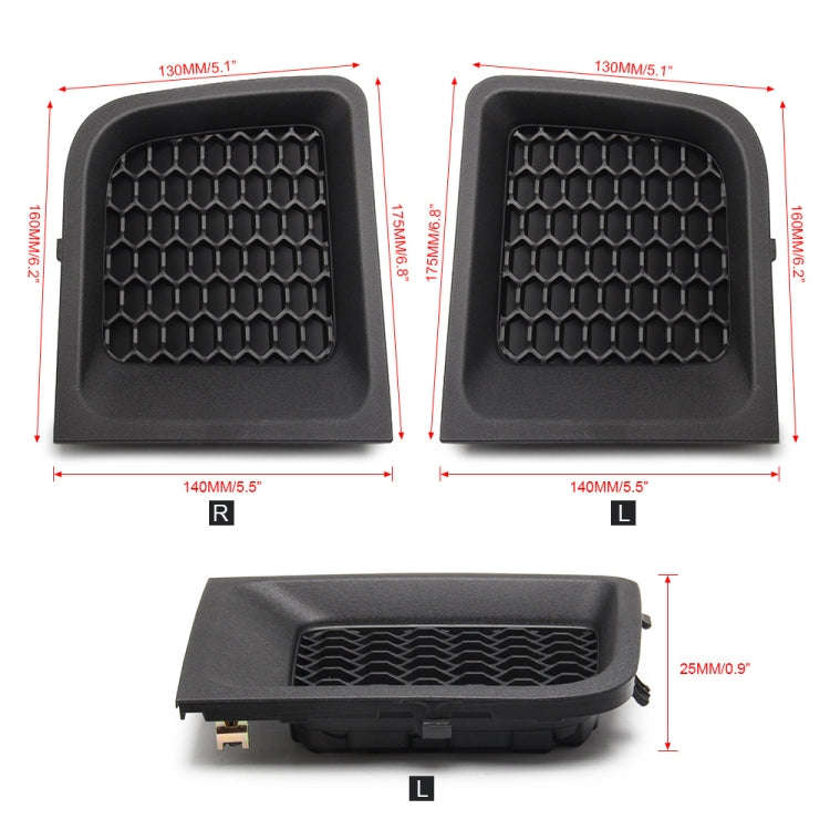 2 PCS Car Left + Right Front Bumper Lower Grille Bezel Cover for Jeep Renegade, Left + Right