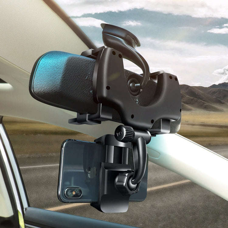 Car Rearview Mirror Mobile Phone Bracket Navigation Recorder Rotating Holder, Car Rearview Mirror...