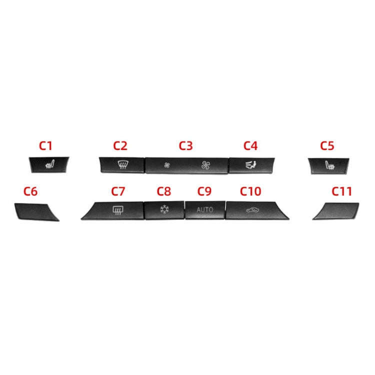 Car Air Conditioner Panel Switch Button 11-button 61319313923 for BMW  F10 / F07 / F02, 11-button