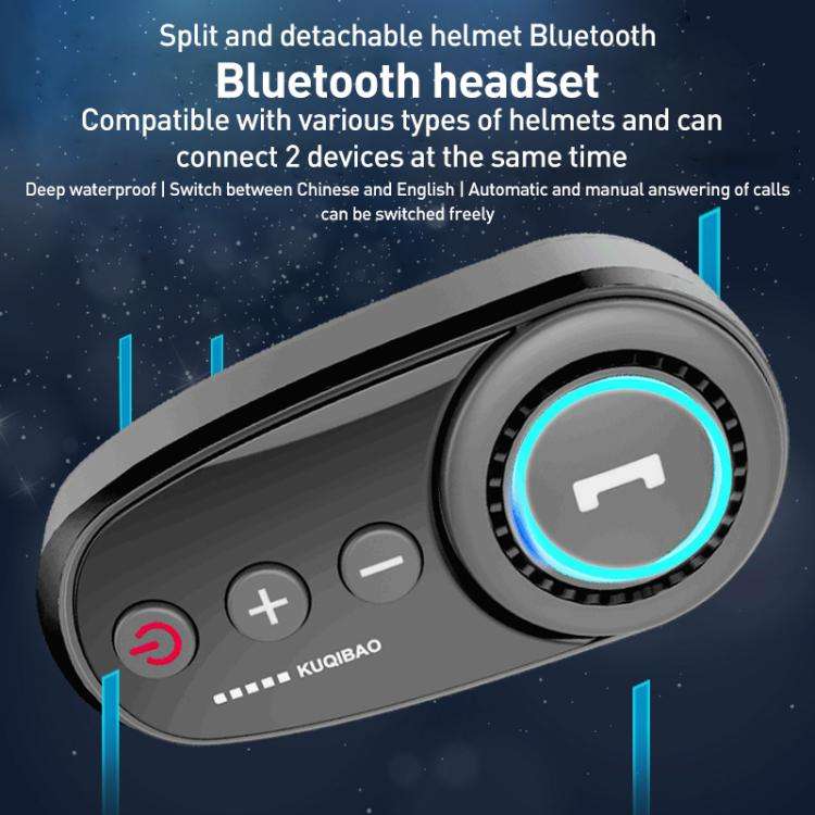 K10 Motorcycle Bluetooth Helmet Headset, Black Hard Pole Microphone, Carbon Fiber Hard Pole Micro...