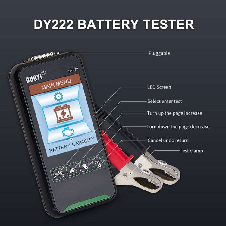 DUOYI DY222 Car 12V / 24V Battery Tester, DY222