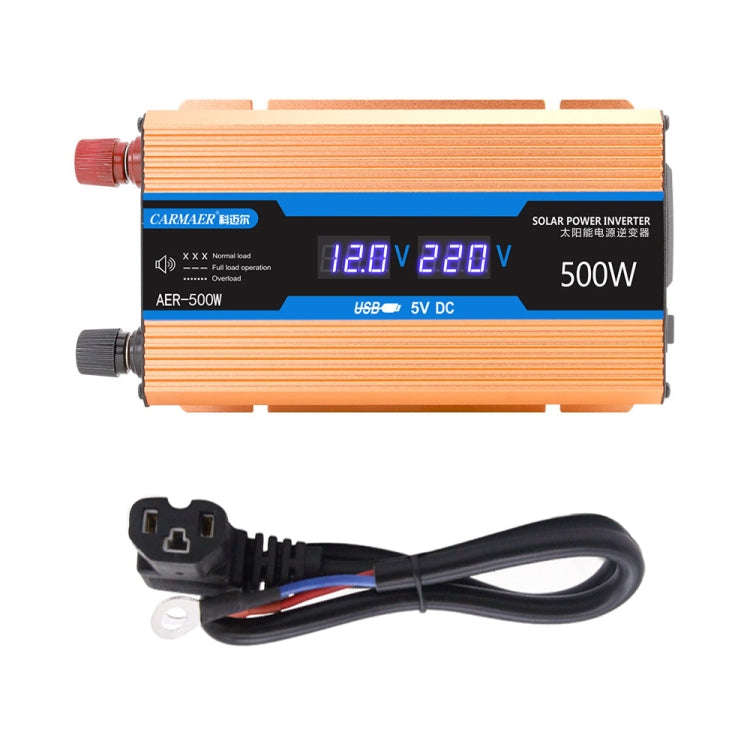 Carmaer 48V to 220V 500W Car Multi-function Double Digital Display Inverter Household Power Conve...