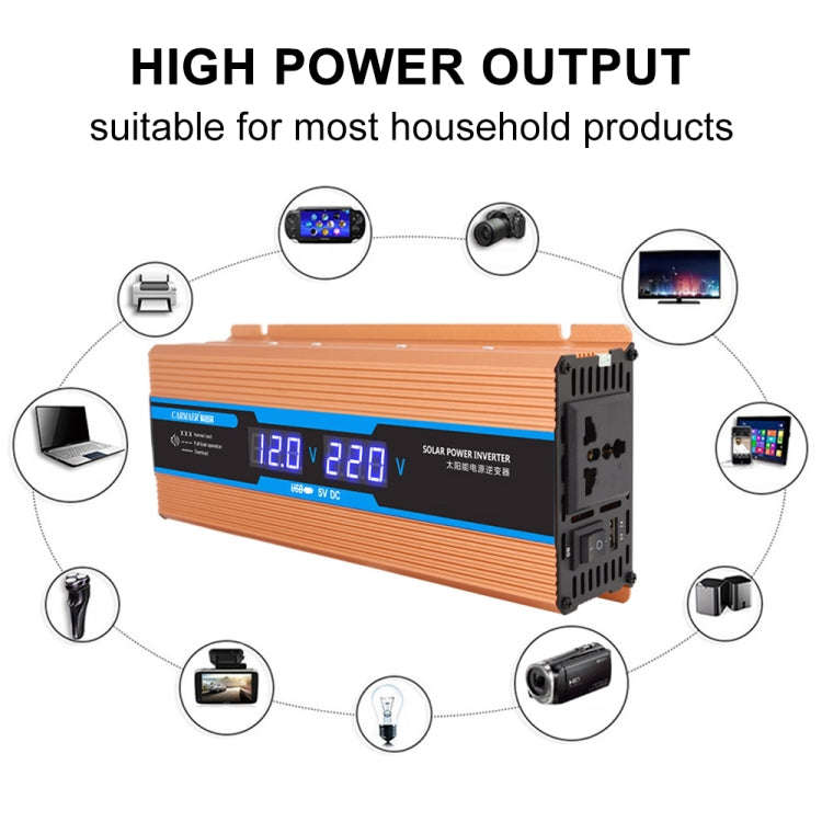 Carmaer 48V to 220V 2200W Car Multi-function Double Digital Display Inverter Household Power Conv...