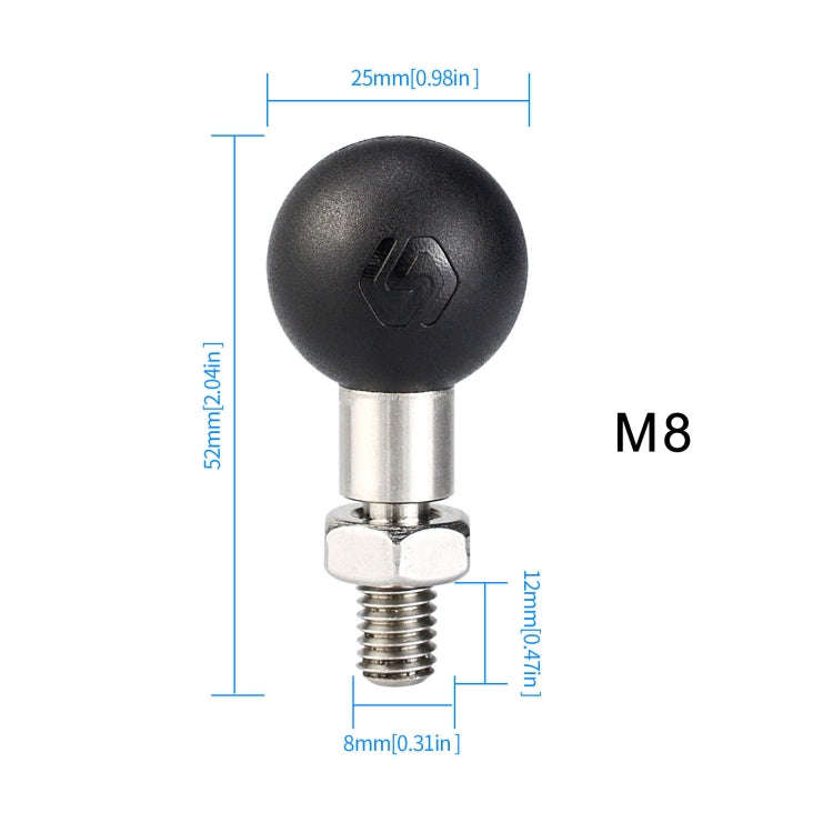 WUPP PJ-416A1 YF-213 Motorcycle Rearview Mirror Mount M8 Bracket Fixed Ball Head, M8