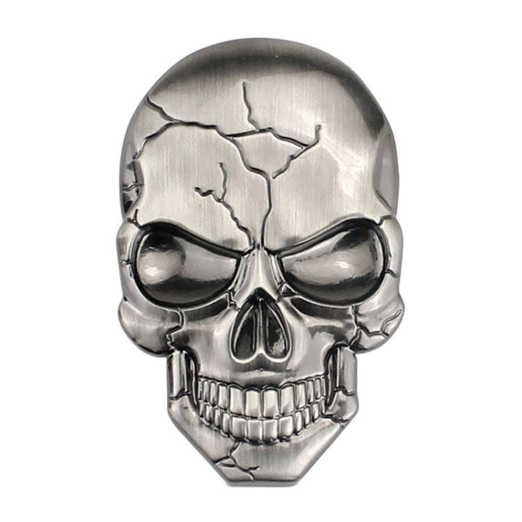 Three-dimensional Devil Skull Metal Car Sticker, Bronze, Silver Grey, Titanium Color