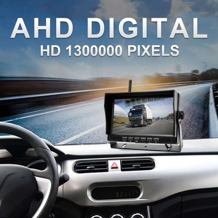 7 inch Car Digital Wireless Rear-view Split-screen Monitor Four Record, Four Record