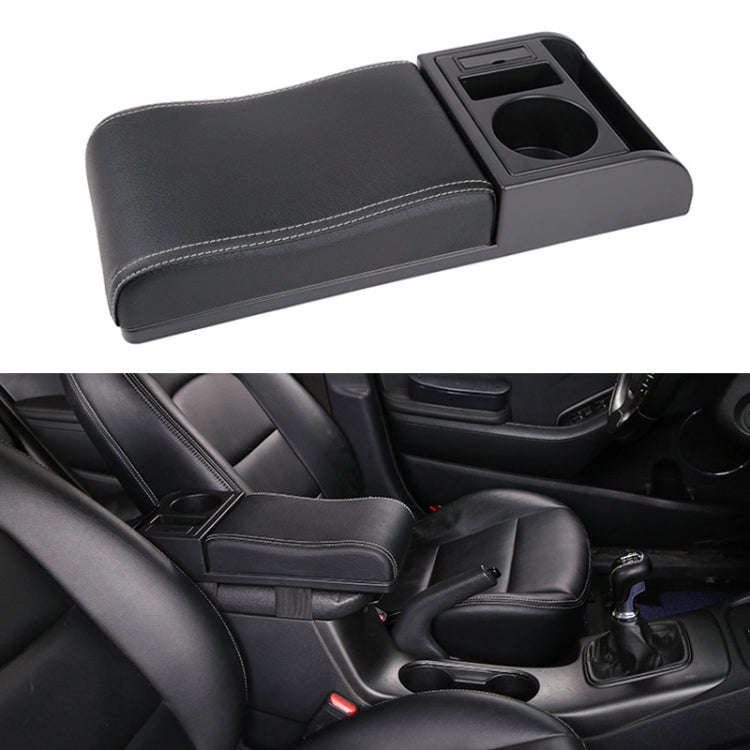 Car Multi-functional Dual USB Armrest Box Booster Pad, Microfiber Leather Curved Type, Microfiber...