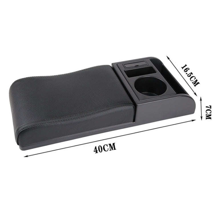 Car Multi-functional Dual USB Armrest Box Booster Pad, Microfiber Leather Curved Type, Microfiber...