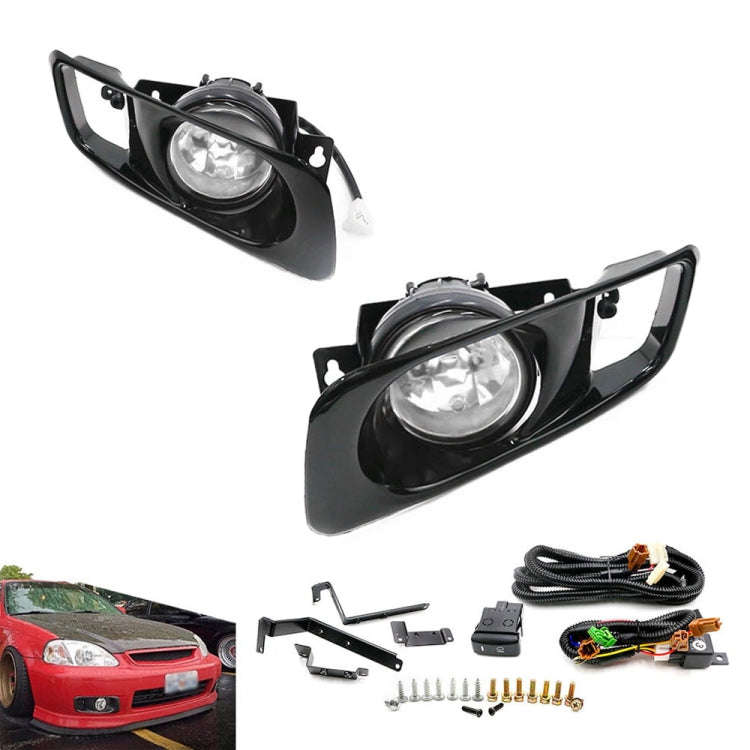1 Pair Car Modified Front Fog Light for Honda Civic 1999-2000, For Honda Civic 1999-2000 (White L...