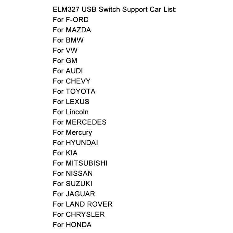 OBD ELM327 V1.5 USB Car Fault Diagnostic Cable with Switch, ELM327 V1.5 with Switch (Black), ELM3...