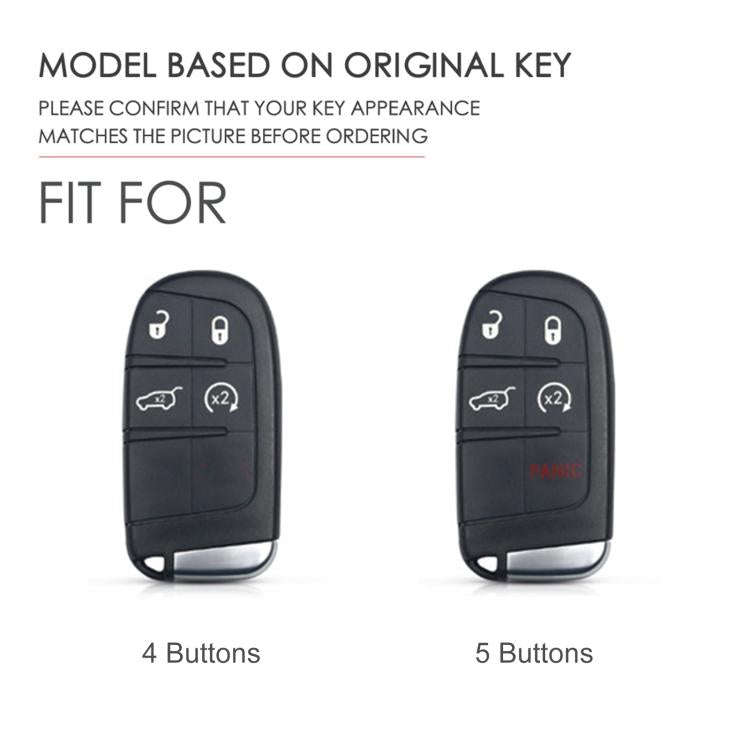 Hallmo Car Genuine Leather Key Protective Cover for Jeep Compass 4-button, For Jeep Compass 4-but...
