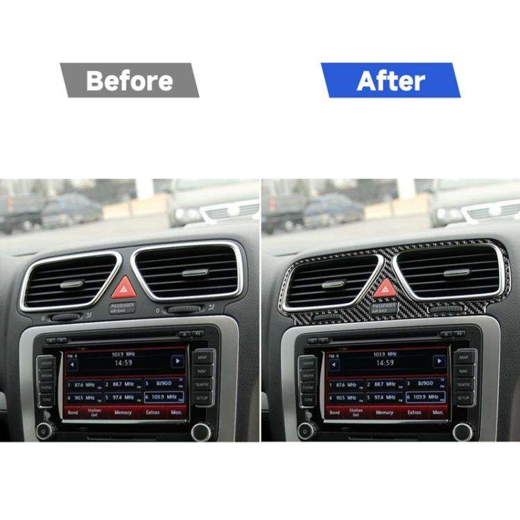 Carbon Fiber Car Central Control Air Outlet Frame Decorative Sticker for Volkswagen Scirocco 2009...