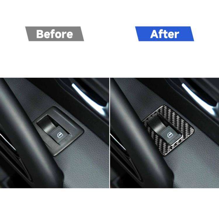 2 PCS / Set Carbon Fiber Car Window Buttons Decorative Sticker for Volkswagen Scirocco 2009-2016,...