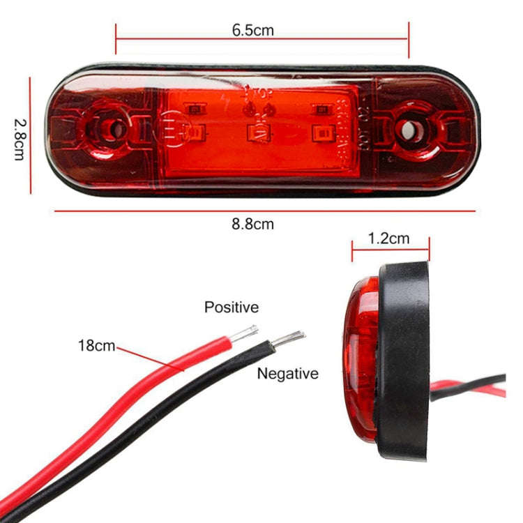 5 PCS MK-327 Car / Truck 3LEDs Side Marker Indicator Light Tail Light, MK-327(Red Light), MK-327(...