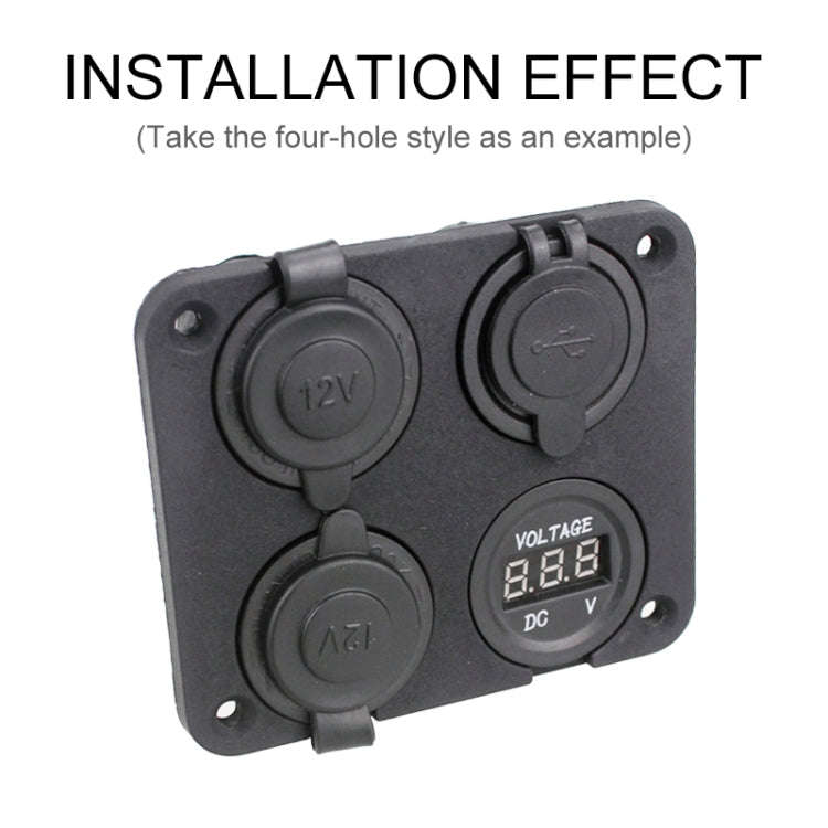 5 PCS 1 Hole Car Modified USB Charging Voltmeter Cigarette Lighter Panel, 1 Hole