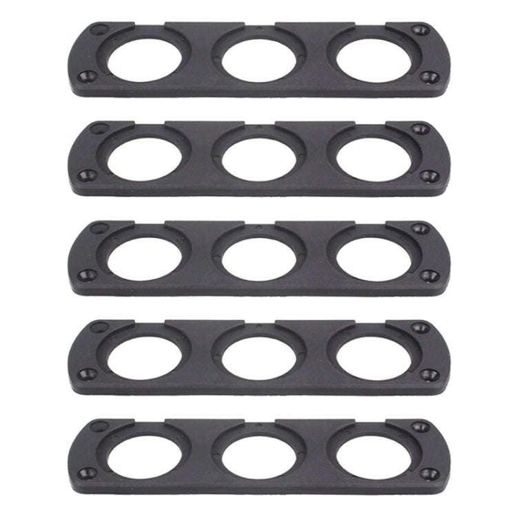 5 PCS 3-Hole Car Modified USB Charging Voltmeter Cigarette Lighter Panel, 3-Hole