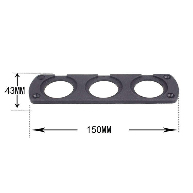 5 PCS 3-Hole Car Modified USB Charging Voltmeter Cigarette Lighter Panel, 3-Hole