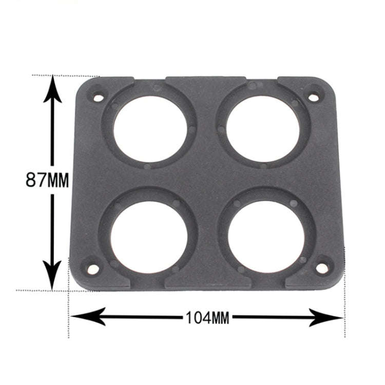 5 PCS 4-Hole Car Modified USB Charging Voltmeter Cigarette Lighter Panel, 4-Hole