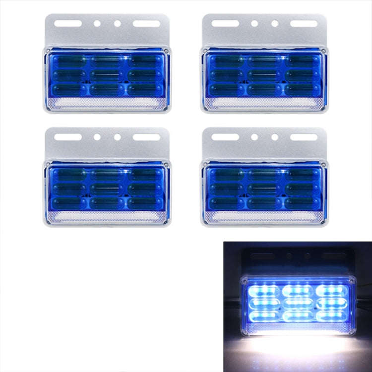 4 PCS ZS-9001 DC24V 9D Waterproof Car / Truck Side Marker Indicator Lights Bulb Lamp, Blue Light,...