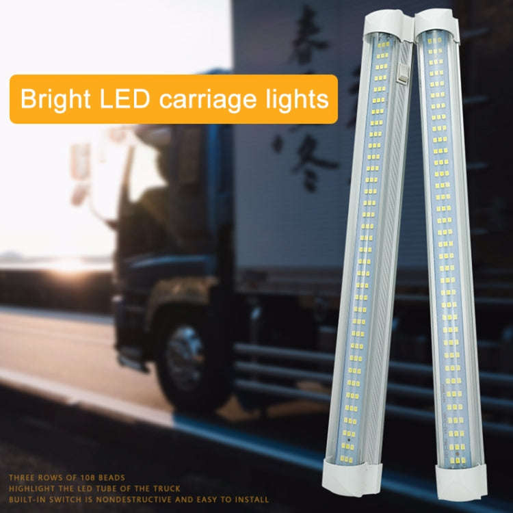 2 PCS ZS-3333 Top Switch Type 12-80V High Bright 108LEDs Car Dome Light Cabin Light Bar, ZS-3333 ...
