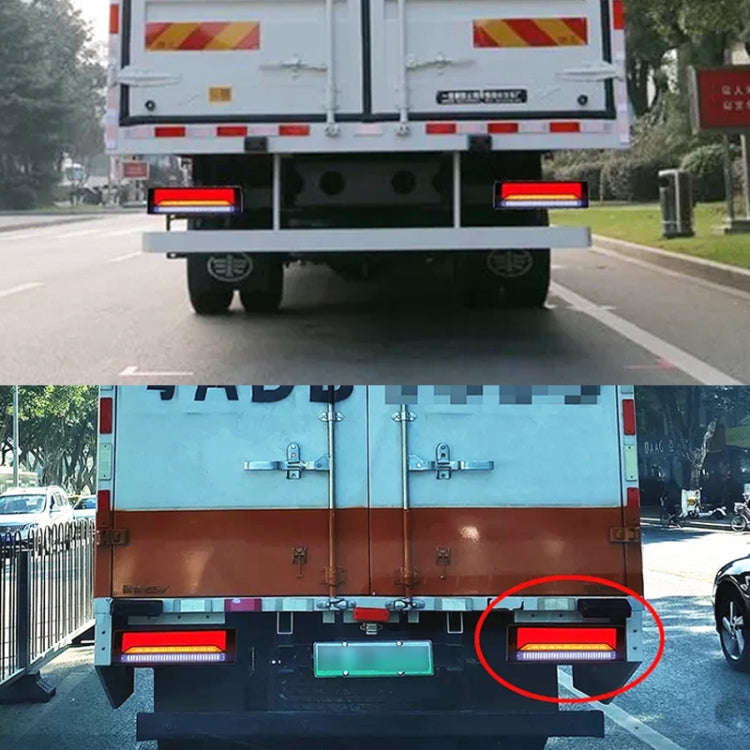 2 PCS Heavy-duty Truck Trailer 147LED Light Guide Three-color Brake Light