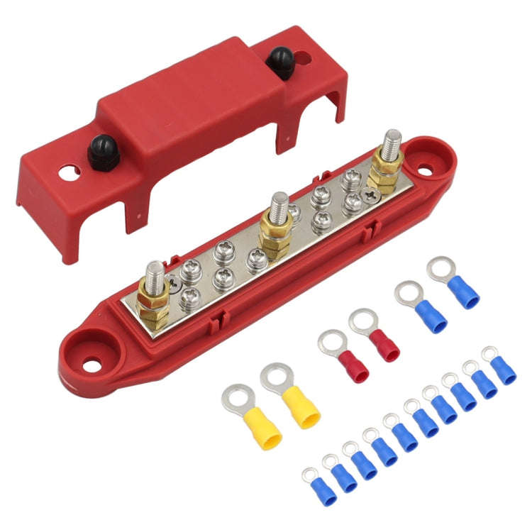 1 Pair 48V 150A M6 Power Distribution Terminal Block Battery Bus Bar Set with Terminal Block, M6 ...