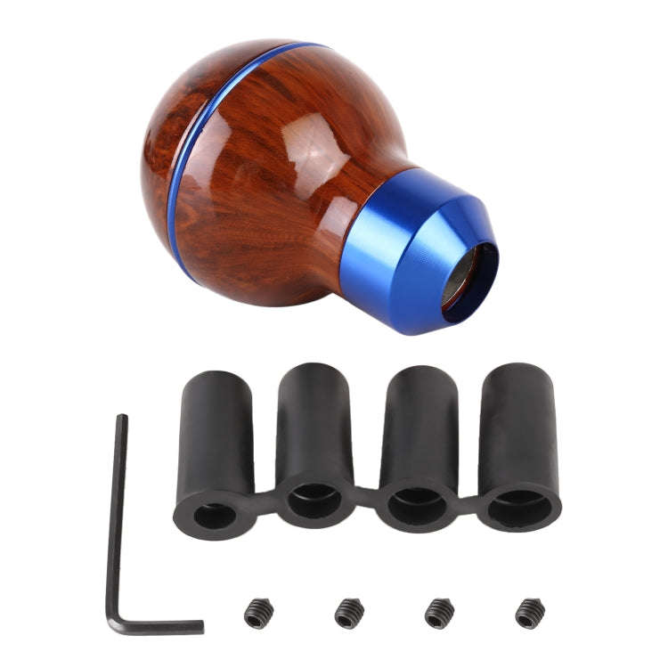 Universal Car Wood Texture Metal Gear Shift Knob, Wood Texture (Blue), Wood Texture (Silver)