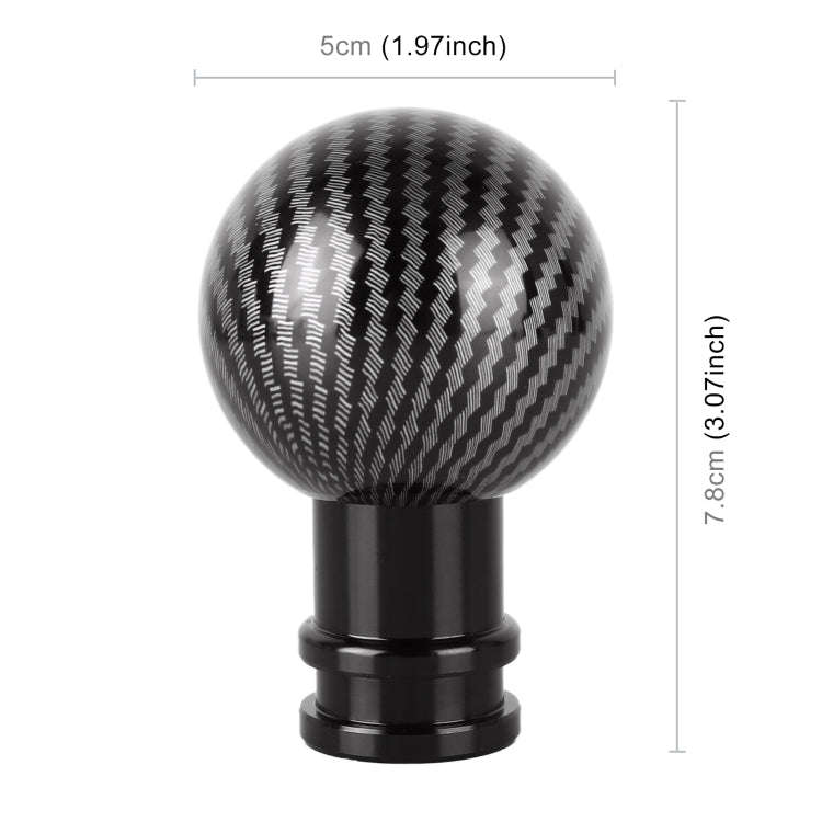 Universal Car Carbon Fiber Texture Metal Gear Shift Knob, Black, Red, Silver Black