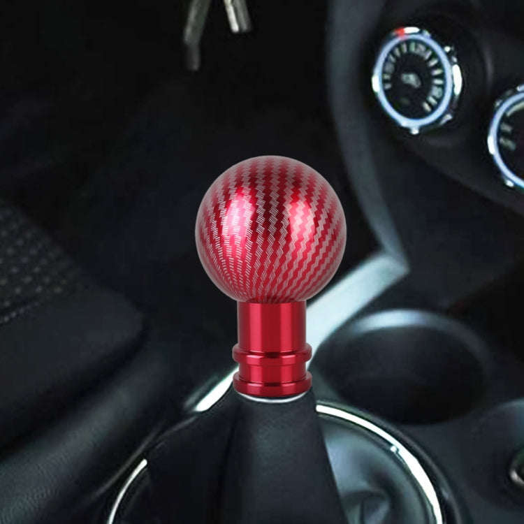 Universal Car Carbon Fiber Texture Metal Gear Shift Knob, Black, Red, Silver Black