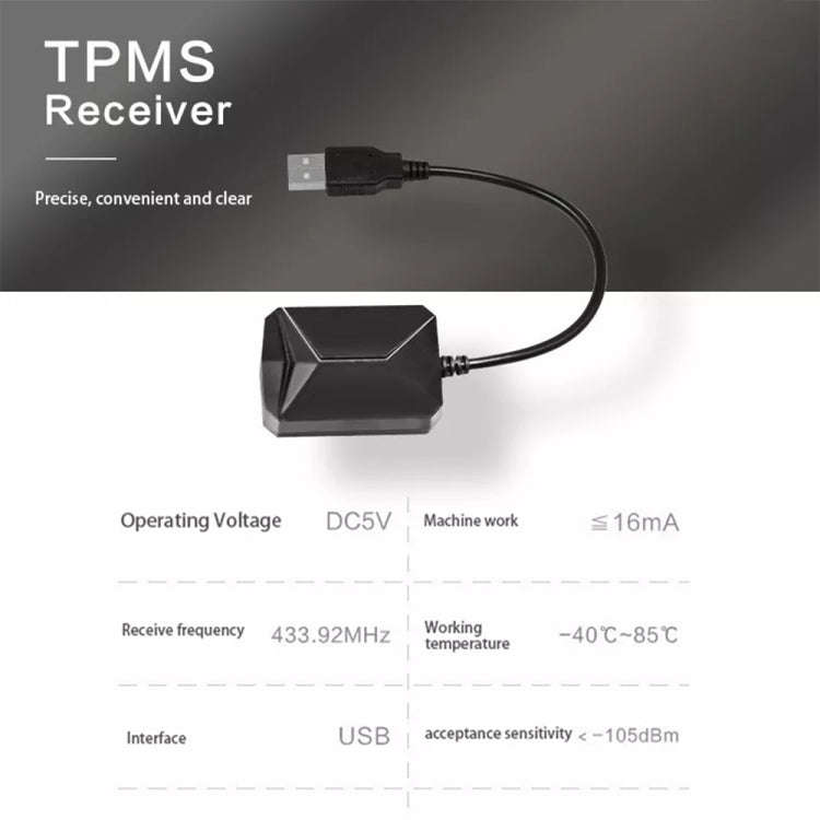 USB TPMS Tire Pressure Monitoring System Android with External Sensor for Car Radio DVD Player, w...