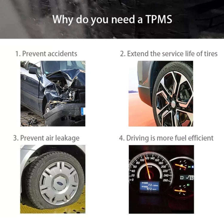 USB TPMS Tire Pressure Monitoring System Android with External Sensor for Car Radio DVD Player, w...
