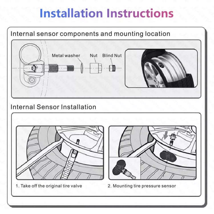 USB TPMS Tire Pressure Monitoring System Android with Internal Sensor for Car Radio DVD Player, w...