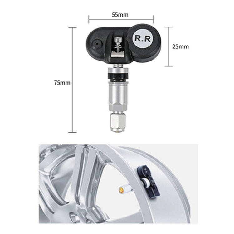 Car High Precision Solar Charging Tire Pressure Monitoring System TPMS, Built-in Beep Sensor, Bui...