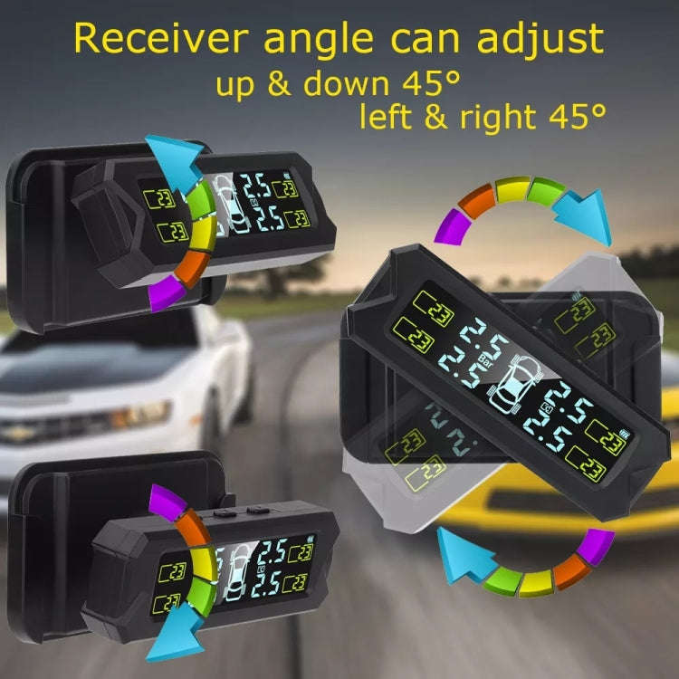 Car High Precision Solar Charging Tire Pressure Monitoring System TPMS, External Beep Sensor, Ext...