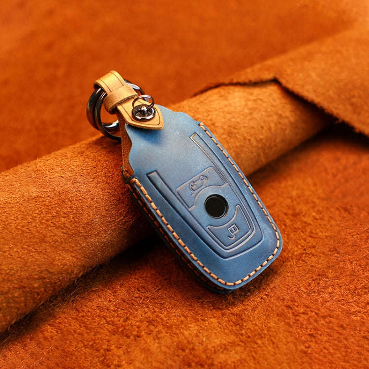 For BMW Old Style Car Cowhide Leather Key Protective Cover Key Case, Two Keys Version, For BMW Ol...