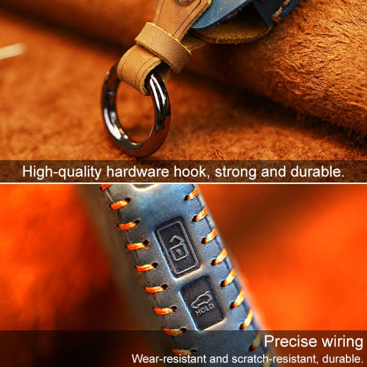 For Kia Car Cowhide Leather Key Protective Cover Key Case, Round Version, For Kia, Round Version