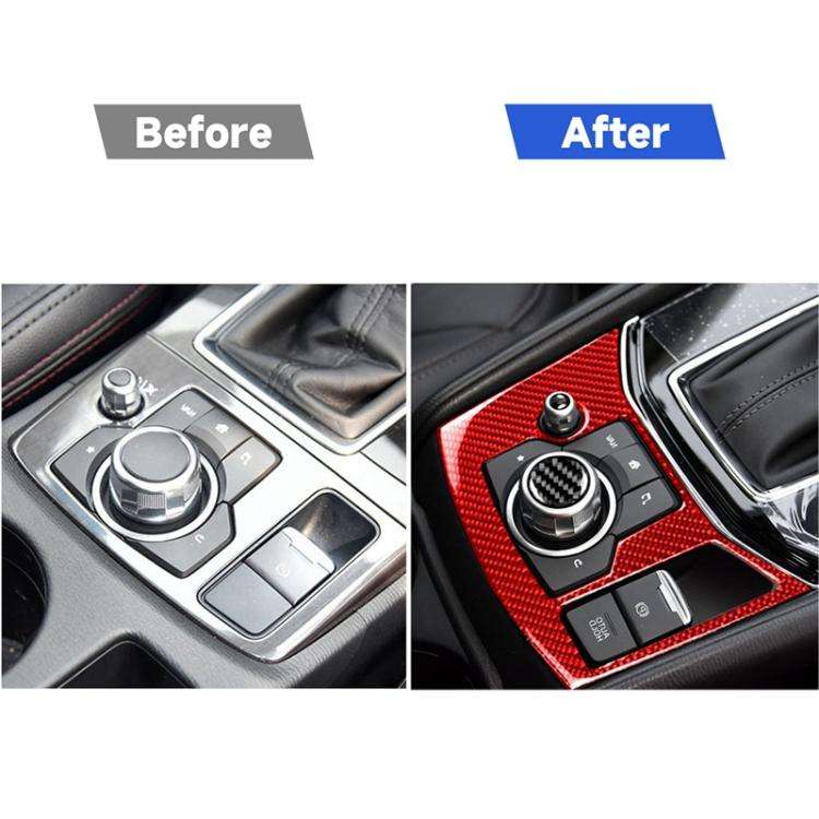 Car Carbon Fiber Handbrake Panel Decorative Sticker for Mazda CX-5 2017-2018, Right Drive, Handbr...